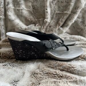 Antonio Melani Black Wedge Shoes Size 6.5M